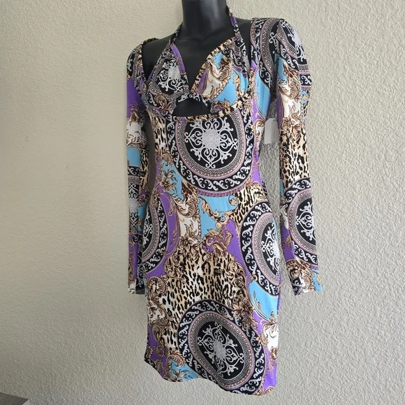 Almost Famous NWT Paisley Halter Midi Dress (M) - Picture 6 of 9